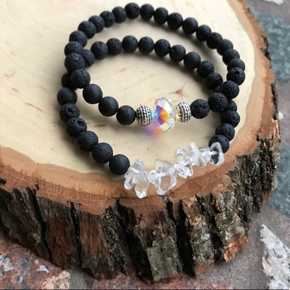 Genuine Lava rock crystal quartz swarovski set - Picture 6 of 7